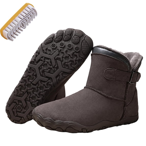 OYPGUE Barefoot Boots Women, Winter Snow Footwear Fur Lined Zero Drop
