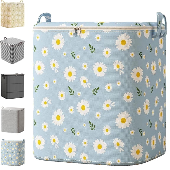 OYPGUE Foldable Storage Bag with Reinforced Handles Spacious Moving Storage Bin with Reinforced Handles & Zippers