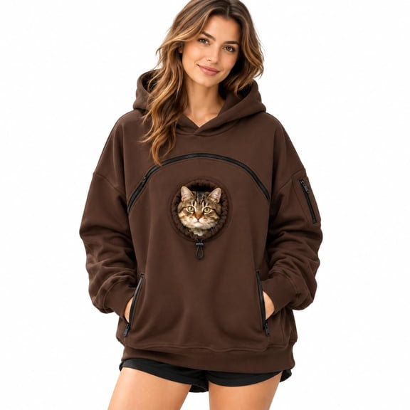 OYPGUE Pet Carrier Hoodie,Cat Pouch Hoodie,Snug Pup Sweatshirt,Small Dog Sweatshirt Carrier
