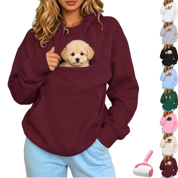 OYPGUE Pet Sling Hoodie, Pet Pouch Hoodie, Sweatshirt With Dog Pouch