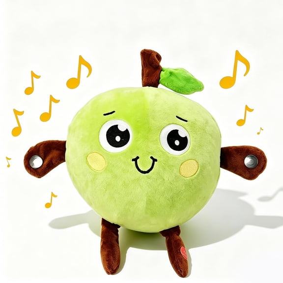 OYPGUE Soft Plush Musical Sensory Toy, Interactive Plush Toy with Sounds, Skin Touch Activated Sound Doll, Dual Mode Educational Toy, Fruit Style Gift for Baby Kids Boys Girls All Ages