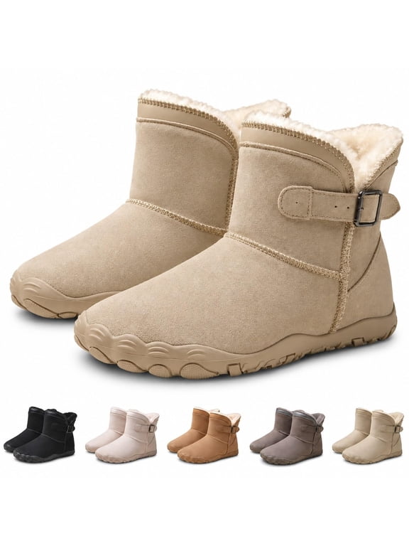 Women's Barefoot Snow Boots Wide Toe Water-Resistant Non-Slip Boots