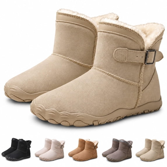 OYPGUE Women's Barefoot Snow Boots Wide Toe Water-Resistant Non-Slip Boots