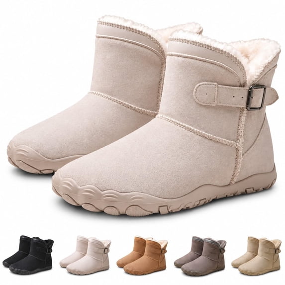 OYPGUE Women's Barefoot Snow Boots Wide Toe Water-Resistant Non-Slip Boots