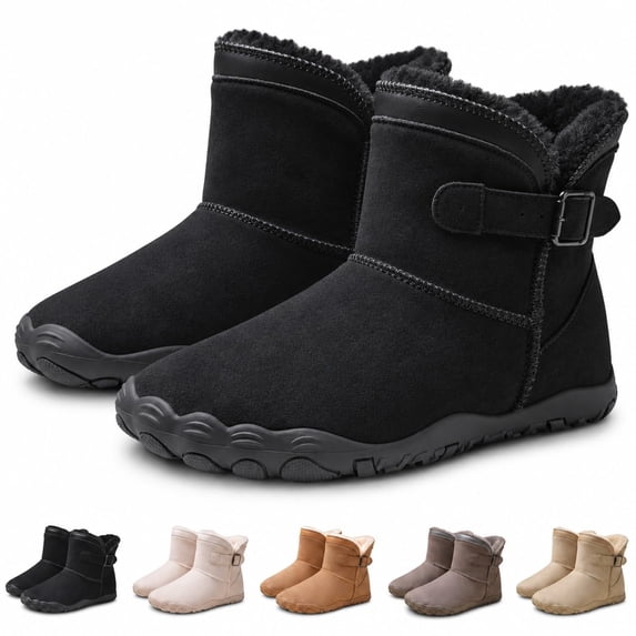OYPGUE Women's Barefoot Snow Boots Wide Toe Water-Resistant Non-Slip Boots
