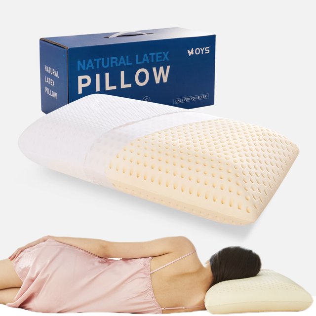 OYS Talalay Natural Latex Pillows for Sleeping Neck Pain Relief with