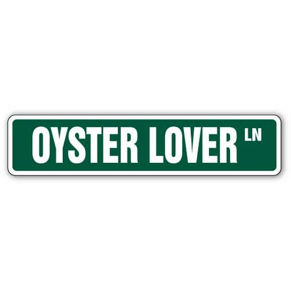 OYSTER LOVER Aluminum Street Sign Childrens Name Room Metal Sign | Indoor/Outdoor |  24" Wide