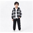 thumbnail image 1 of OYXSER 4T Kids Boys Cotton Plaid Shirt Tops Pants Set Hoodie Sweatsuit for Fall Winter Spring Outfits, 1 of 8