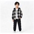 thumbnail image 1 of OYXSER 4T Kids Boys Cotton Plaid Shirt Tops Pants Set Hoodie Sweatsuit for Fall Winter Spring Outfits, 1 of 9