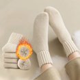 thumbnail image 1 of OYXSER 5 Pairs Womens Solid Mid Calf Socks, Elastic Cuff Warm Soft Fit Suitable for All-Day Wear, 1 of 7