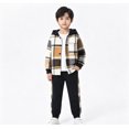 thumbnail image 1 of OYXSER 5T Kids Boys Cotton Plaid Shirt Tops Pants Set Hoodie Sweatsuit for Fall Winter Spring Outfits, 1 of 9