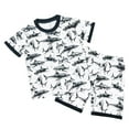 thumbnail image 1 of OYXSER Baby Boy Clothes 2T 3T 4T 5T Cute Summer Kids Pattern Short Sleeve Button Down Shirt & Shorts Set Baby Boy Outfits, White 7-8Y, 1 of 9