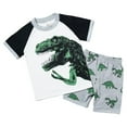 thumbnail image 1 of OYXSER Toddler Boy Clothes 2T 3T Cartoon Cotton Summer Short Sleeve T-Shirt Tops Shorts Clothes Sets Baby Boy Outfits, White 3-4T, 1 of 9