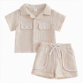 thumbnail image 1 of OYXSER Baby Boy Girl Outfit Cartoon Summer Print Short Sleeve T-Shirt and Shorts Set Summer Clothes, Beige 18-24M, 1 of 7