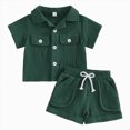 thumbnail image 1 of OYXSER Baby Boy Girl Outfit Cartoon Summer Print Short Sleeve T-Shirt and Shorts Set Summer Clothes, Green 2-3T, 1 of 7