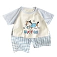 thumbnail image 1 of OYXSER Baby Boys Clothes Set Summer Outfits Short Sleeve T Shirt and Shorts Set Summer Clothes, Blue 3-4T, 1 of 6