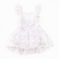 thumbnail image 1 of OYXSER Baby Girl Clothes Newborn Summer Outfits Baby Girl Romper Dress Cute Romper Dress Set, White 3-6M, 1 of 8