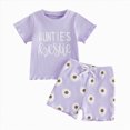 thumbnail image 1 of OYXSER Baby Girl Summer Clothes 1T 2T 3T 4T 5T T-Shirts Shorts Clothing Set Ribbed Knit Cute Summer Short Set 2pcs Shorts Outfits Set, Light Purple 12-18M, 1 of 4