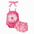 thumbnail image 1 of OYXSER Cute Baby Girl Clothes 18 24 Months Ruffle Sleeve Romper Daisy Print with Headband Infant Summer Outfits Set, Hot Pink 3-6M, 1 of 7