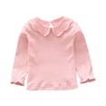 thumbnail image 1 of OYXSER Girls Casual Top with Peter Pan Collar & Ruffle Sleeve Details for School Wear, Pink 3-4T, 1 of 3