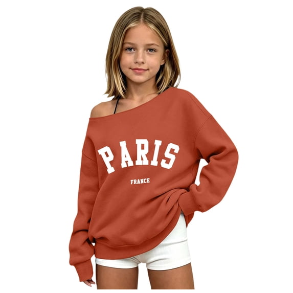 OYXSER Girls Off The Shoulder Tops Sweatshirts for Girls Tween Clothes, 3-14 Years