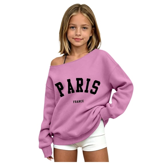 OYXSER Girls Off The Shoulder Tops Sweatshirts for Girls Tween Clothes, 3-14 Years