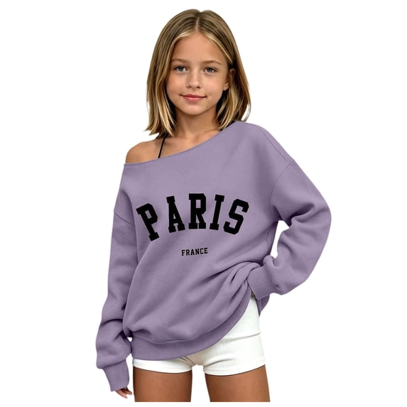 OYXSER Girls Off The Shoulder Tops Sweatshirts for Girls Tween Clothes, 3-14 Years