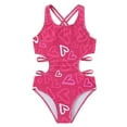 thumbnail image 1 of OYXSER Girls Swimsuit One Piece Bathing Suit Cut Out Crossback Hawaii Swimwear Swimwear Beach Bathing Suit, Hot Pink 7-8Y, 1 of 8