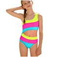 thumbnail image 1 of OYXSER Girls Swimsuit One Piece Swimsuits Color Block Colorful Swimsuits Beach Swimwear Bathing Suit for Beach, Blue 7-8Y, 1 of 7