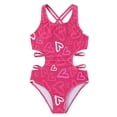 thumbnail image 1 of OYXSER Girls Swimsuit One Piece Swimsuits Cut Out Crossback Hawaii Swimwear Swimwear Beach Bathing Suit, Hot Pink 9-10Y, 1 of 8