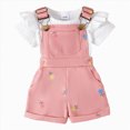 thumbnail image 1 of OYXSER Infant Baby Girl Clothes Newborn Summer Outfits Baby Girl Romper Bodysuit+Ruffle Tutu Shorts Bloomer Newborn Infant Summer Cute Outfit, White 12-18M, 1 of 8