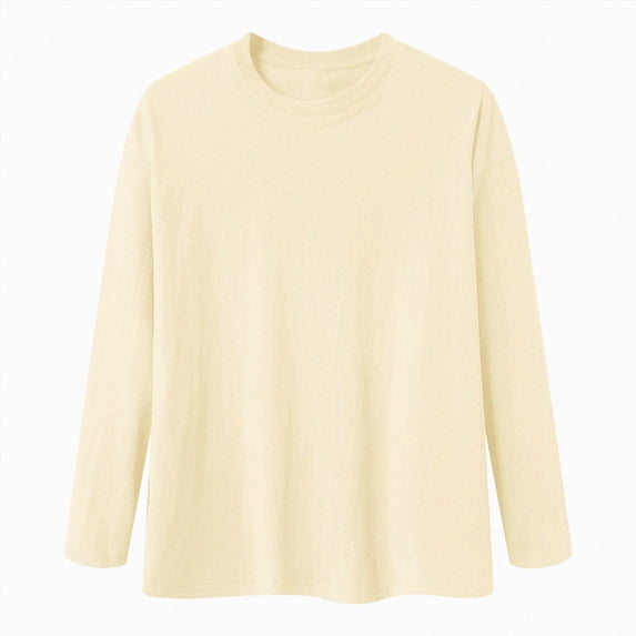 OYXSER Men's Long Sleeve T Shirt Crew Neck Cotton Soft Lightweight Basic Tee 9 Colors S-3XL