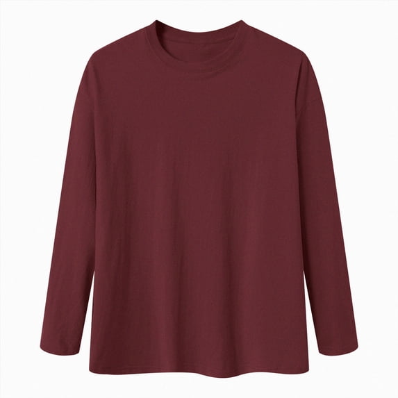 OYXSER Men's Long Sleeve T Shirt Crew Neck Cotton Soft Lightweight Basic Tee 9 Colors S-3XL