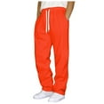 thumbnail image 1 of OYXSER Men's Sweatpants Relaxed Straight Leg Y2K Stretchy Pants with Elastic Drawstring Waist Fleece Wide Leg Lounge Pants Deep Pockets, S-3XL, 1 of 5
