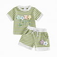 thumbnail image 1 of OYXSER Summer Toddler Girl Clothes 18 24 Months Short Sleeves Shorts Set 2pcs Cute Short Set, 1 of 9