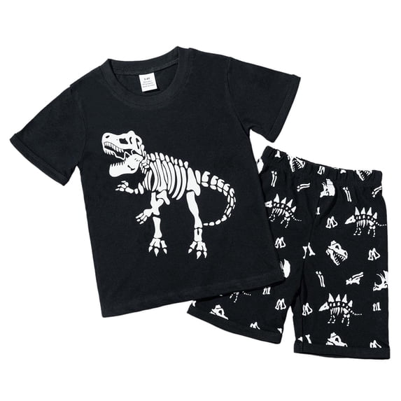 OYXSER Toddler Baby Boy Clothes 3T 4T Cartoon Cotton Summer Short Sleeve T-Shirt and Shorts Baby Boy Outfits, Green 7-8Y