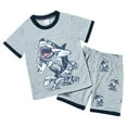 thumbnail image 1 of OYXSER Toddler Baby Boy Summer Clothes 2T 3T Cute Summer Kids Pattern Short Sleeve Button Down Shirt & Shorts Set Cool Short Sets, Dark Gray 5-6Y, 1 of 9
