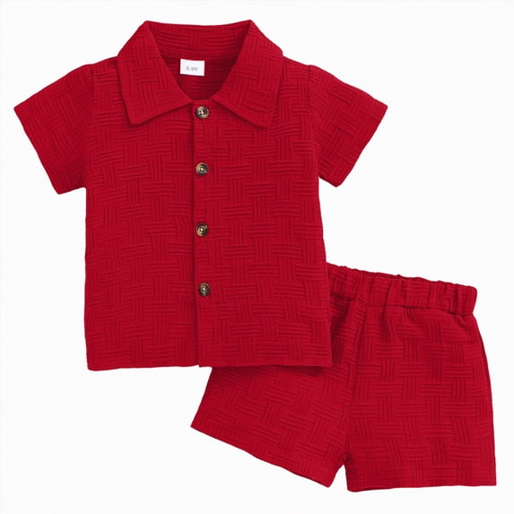 OYXSER Toddler Baby Boys Girl Summer Clothes 6 12 Months Short Sleeve T-Shirts Shorts Clothing Set 2pcs Shorts Outfits Set, Red 2-3T