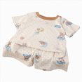 thumbnail image 1 of OYXSER Toddler Baby Girl Summer Clothes 1T 2T 3T 4T 5T T-Shirt Tee Tops + Shorts Ribbed Knit Cute Summer Short Set 2 Pieces Shorts Set, Beige 2-3T, 1 of 7