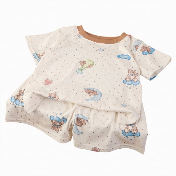 OYXSER Toddler Baby Girl Summer Clothes 1T 2T 3T 4T 5T T-Shirt Tee Tops + Shorts Ribbed Knit Cute Summer Short Set 2 Pieces Shorts Set, Beige 2-3T