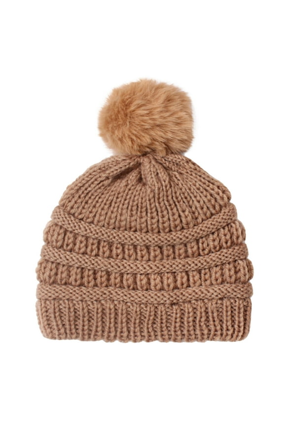 Toddler Baby Winter Hat Warm Fleece Lined Knit with Cute Pom Beanie Knit Cap Boys Girls