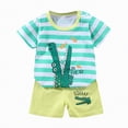 thumbnail image 1 of OYXSER Toddler Boy Clothes 3T 4T Cartoon Cotton Summer Short Sleeve T-Shirt Tops Shorts Clothes Sets Cool Short Sets, 1 of 4