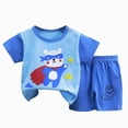 thumbnail image 1 of OYXSER Toddler Boy Clothes 3T 4T Cartoon Cotton Summer Short Sleeve T-Shirt Tops Shorts Clothes Sets Cool Short Sets, 1 of 4