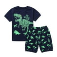 thumbnail image 1 of OYXSER Toddler Boy Clothes 18 24 Months Cartoon Cotton Summer Short Sleeve T-Shirt and Shorts Baby Boy Outfits, Navy 4-5T, 1 of 8