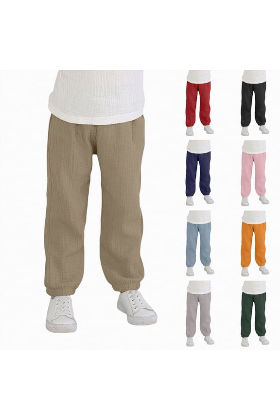 Toddler Boy Girl Cotton Linen Pants, Boys Cotton Harem Pant Girls Loose Bloomers