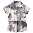 thumbnail image 1 of OYXSER Toddler Boy Outfit Casual Outfit Short Sleeve Shirt & Casual Shorts Set Cool Short Sets, Light Gray 13-14Y, 1 of 6