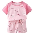 thumbnail image 1 of OYXSER Toddler Boy Outfit Casual Outfit Short Sleeve Shirt & Casual Shorts Set Summer Clothes, Pink 5-6Y, 1 of 3