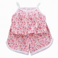 thumbnail image 1 of OYXSER Toddler Girls Clothes 1T 2T 3T 4T 5T T-Shirt Tee Tops + Shorts Ribbed Knit Cute Summer Short Set 2 Pieces Shorts Set, Red 5-6T, 1 of 9