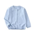 thumbnail image 1 of OYXSER Toddler Girls Long Sleeve Cardigan Sweater Button Up Knit Soft Crewneck Tops, Light Blue 5-6Y, 1 of 5
