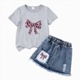 thumbnail image 1 of OYXSER Toddler Girls Summer Outfits 1T 2T 3T 4T 5T T-Shirt Tee Tops + Shorts Ribbed Knit Cute Summer Short Set 2 Pieces Shorts Set, Gray 7Y, 1 of 7